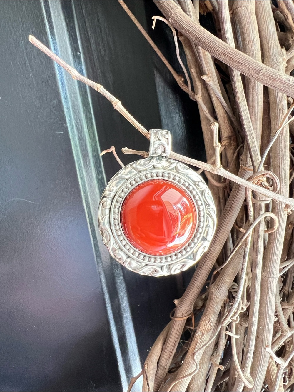Sterling pendant with Cornelian stone 925